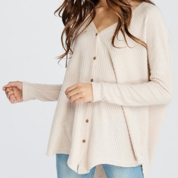 WonderlustApparel Sweaters - LYNN Thermal Button Down Sweater